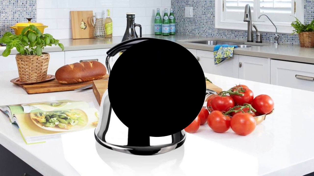 AMFOCUS Stainless Steel Whistling Teakettle, Stove Top Tea Pot, 4 Liter