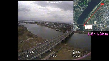 R9m + R9 mini RSSI range test flight