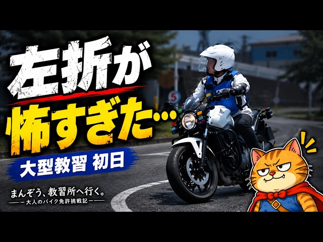 Heavy Motorcycle Training Day 1] I had no idea turning left could