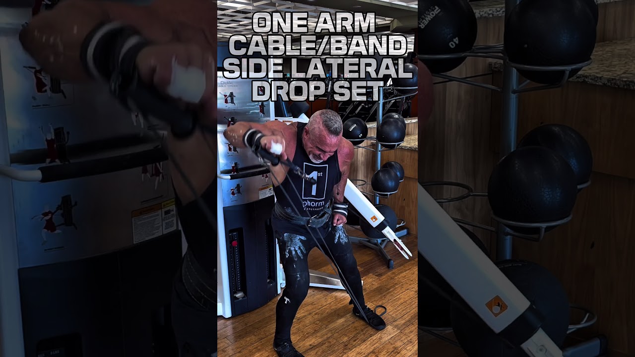 ONE ARM CABLE/BAND SIDE LATERAL DROPSET #DROPSET #shoulders #workout #motivation #workouttips