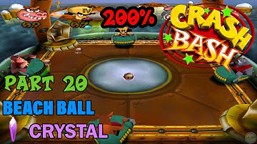 Crash Bash - 200% Walkthrough - Part 20: Beach Ball (Crystal Challenge) - 1080p 60 fps