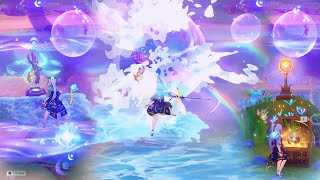 Тростниковая Дудочка Гайд способности осьминога как управлять Всеми Пузырьками росы Genshin Impact
