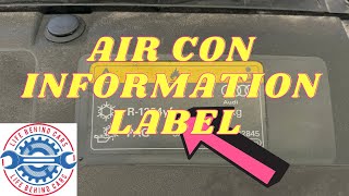 Audi A3 2022 Petrol Hybrid 999cc Air Conditioning Information Label Location