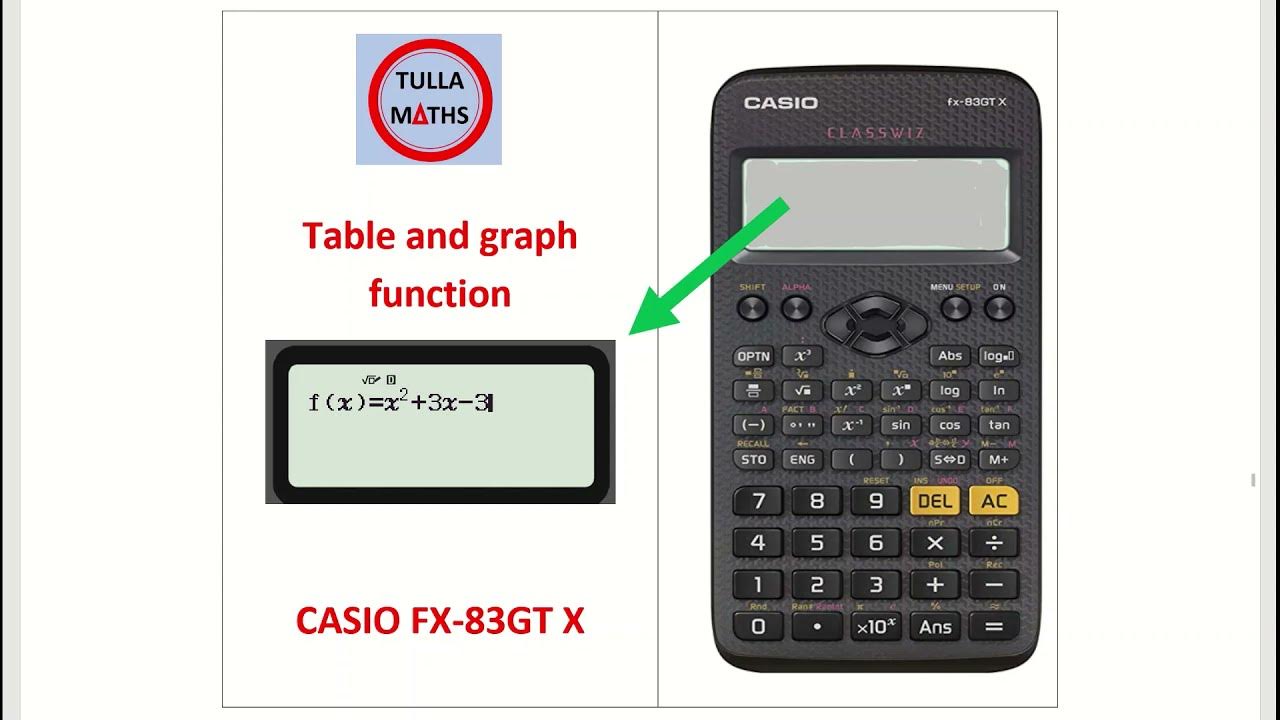 Table and graph function Casio calculator fx 83gtx (new) YouTube