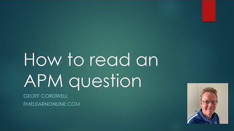 How to read an APM question