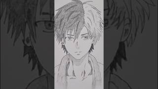 Shoto Todoroki Drawing 🔥❄️ | Half Fire Half Ice Anime Sketch #Shorts