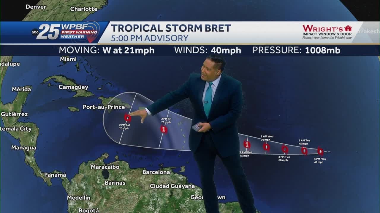 National Hurricane Center tracking Tropical Storm Bret in Atlantic ...