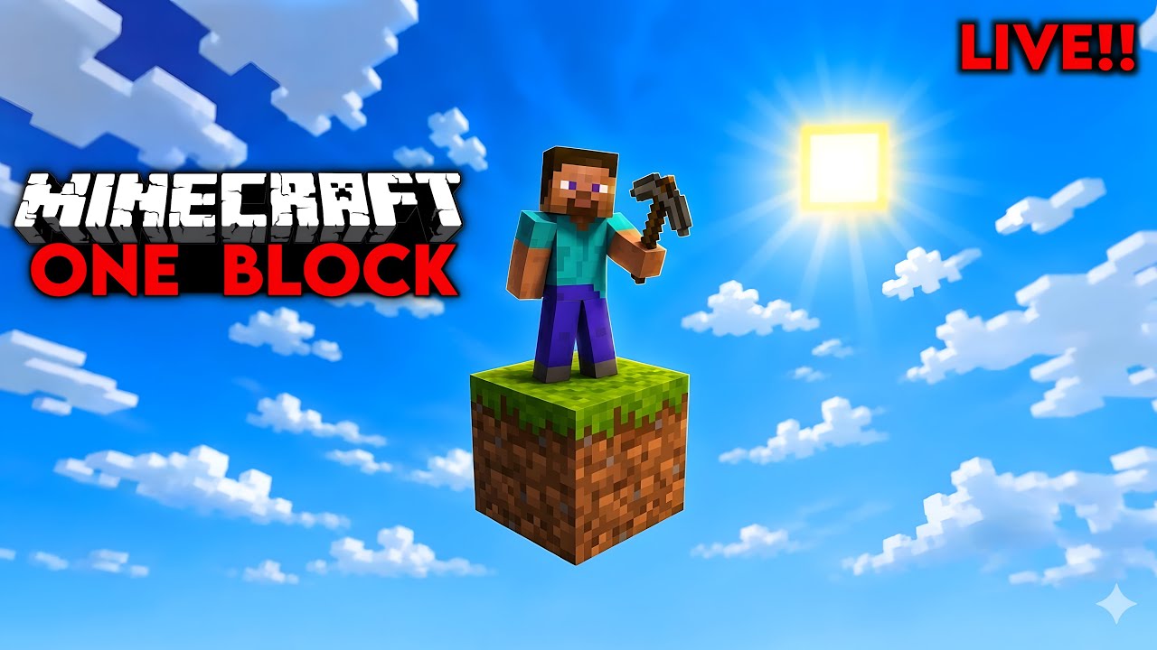 Playing One Block in Minecraft 🌊 Live!!!! - YouTube
