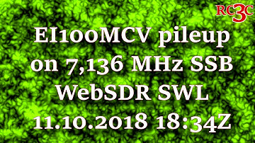 EI100MCV pileup on 7.136 MHz SSB [WebSDR SWL]