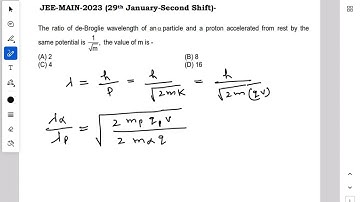 The ratio of de-Broglie wavelength of an α-particle and a proton accelerated from rest by #physics 