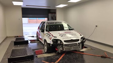 Planet Saxx Time Attack car Dyno power run Supercharged Saxo