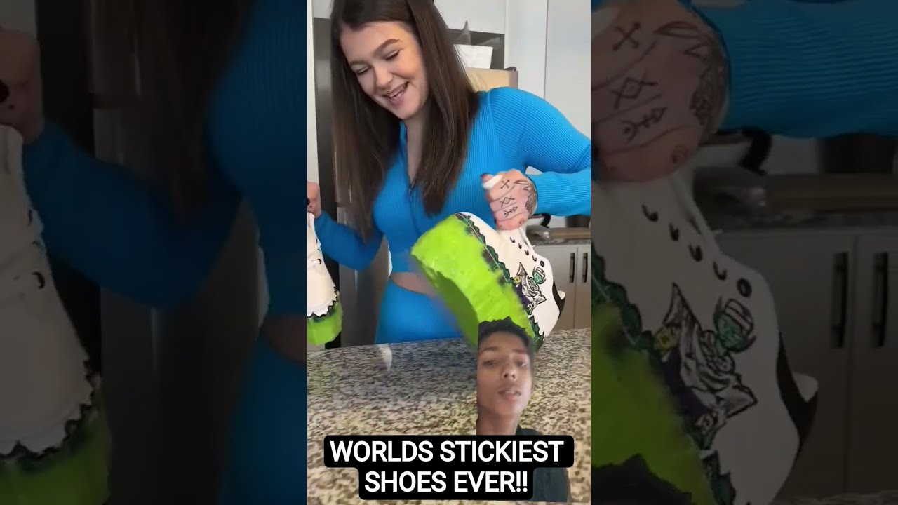 WORLDS STICKIEST SHOES EVER Viralvideo Trendingshorts Viralshorts Funnyvideos Totallook