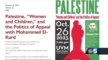 UVM cancels lecture with Palestinian writer, citing safety concerns