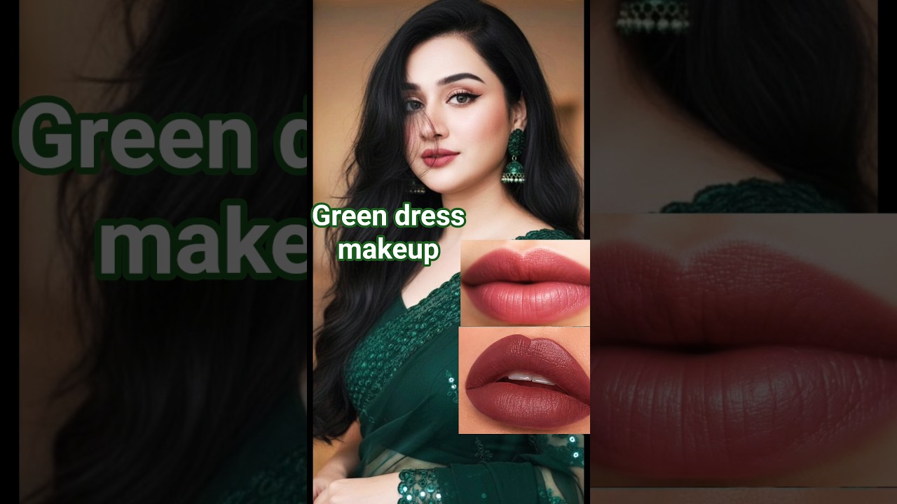 How to choose perfect 💄 lipstick according to outfit| green saree makeup look 👄 #lipstick