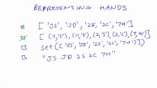 Representing Hands Solution - Design of Computer Programs