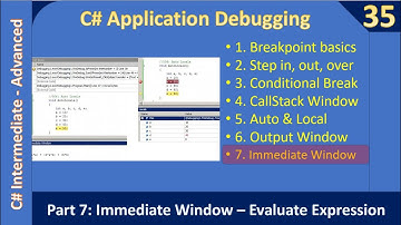 C# Debugging | Part 7 - Immediate Window | C# Advanced #35