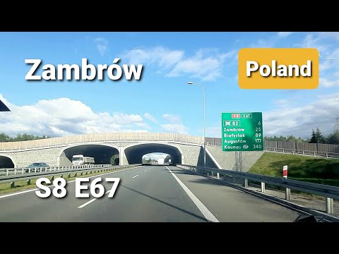 Poland roads. Warszawa to Bialystok. Obwodnica Ostrów Mazowiecka - Zambrów.Autostrada.Road S8 E67/63