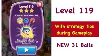 Inside Out Thought Bubbles Level 119 Tips and Strategy Walkthrough NEW 31 Balls