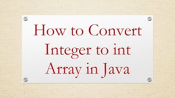 How to Convert Integer to int Array in Java