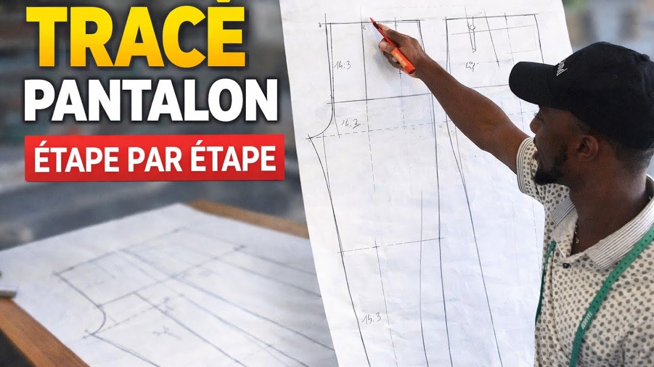 Comment tracer 🖍️le patron d’un pantalon pas à pas avec toutes les explications✂️🖍️📐📏