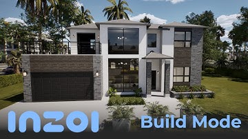 InZOI Early Access | First Time Using Build Mode | Modern Two Story House Timelapse