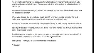 Writing Process: Step1 Dissect the Prompt Oer Dissecting The Prompt