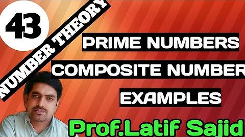 ||Lecture#43||Prime Numbers||Composite Numbers||Examples||Prof.Latif Sajid||