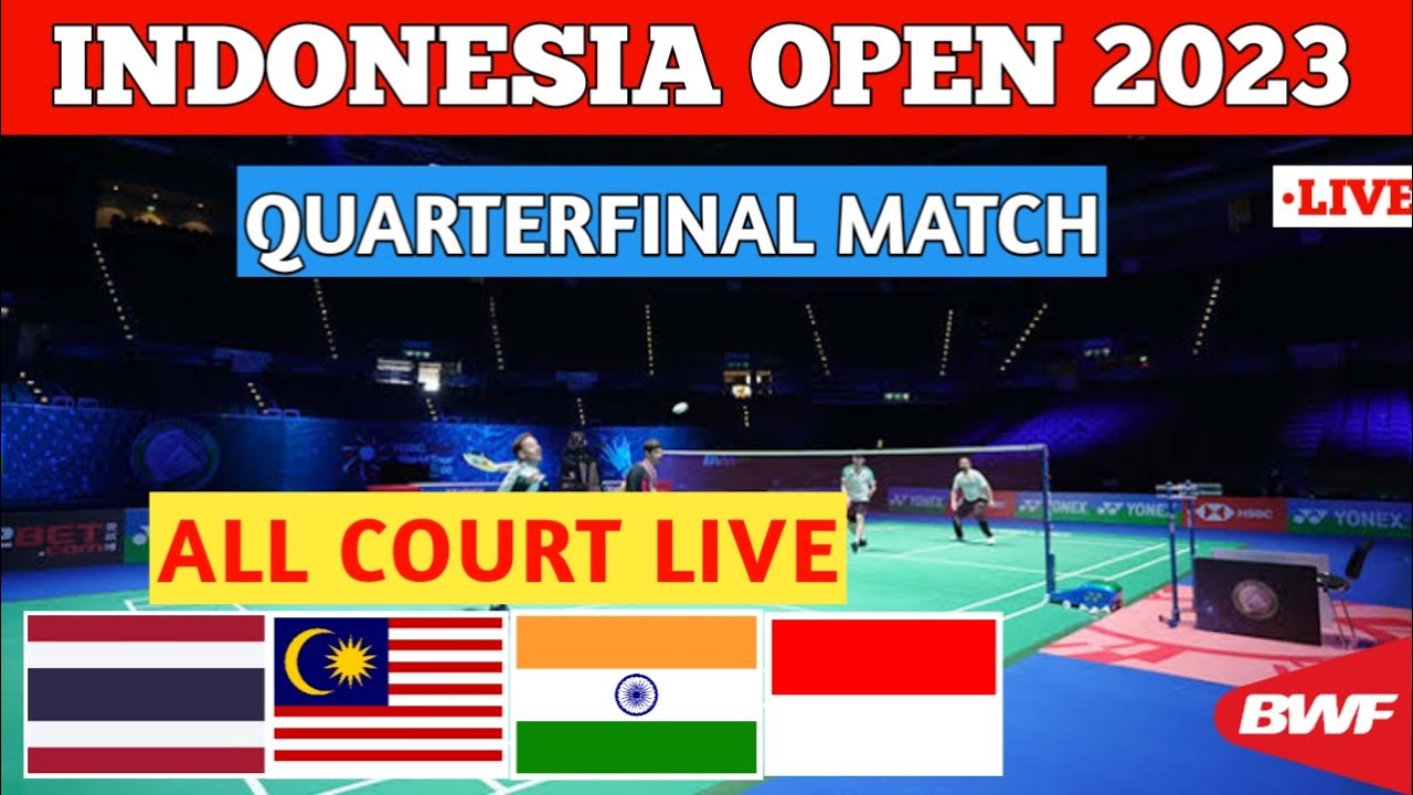 🔴LIVE Prannoy hs Vs Kodai Naroka Quarterfinal Match Indonesia Open 2023 Court 1, Court 2 Live