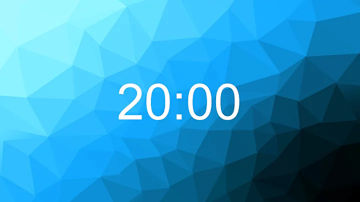 20 minute Silent Timer - count UP - blue polygon background