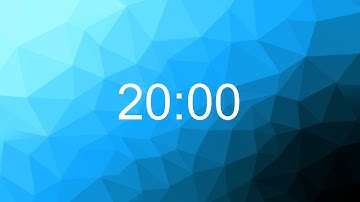 20 minute Silent Timer - count UP - blue polygon background
