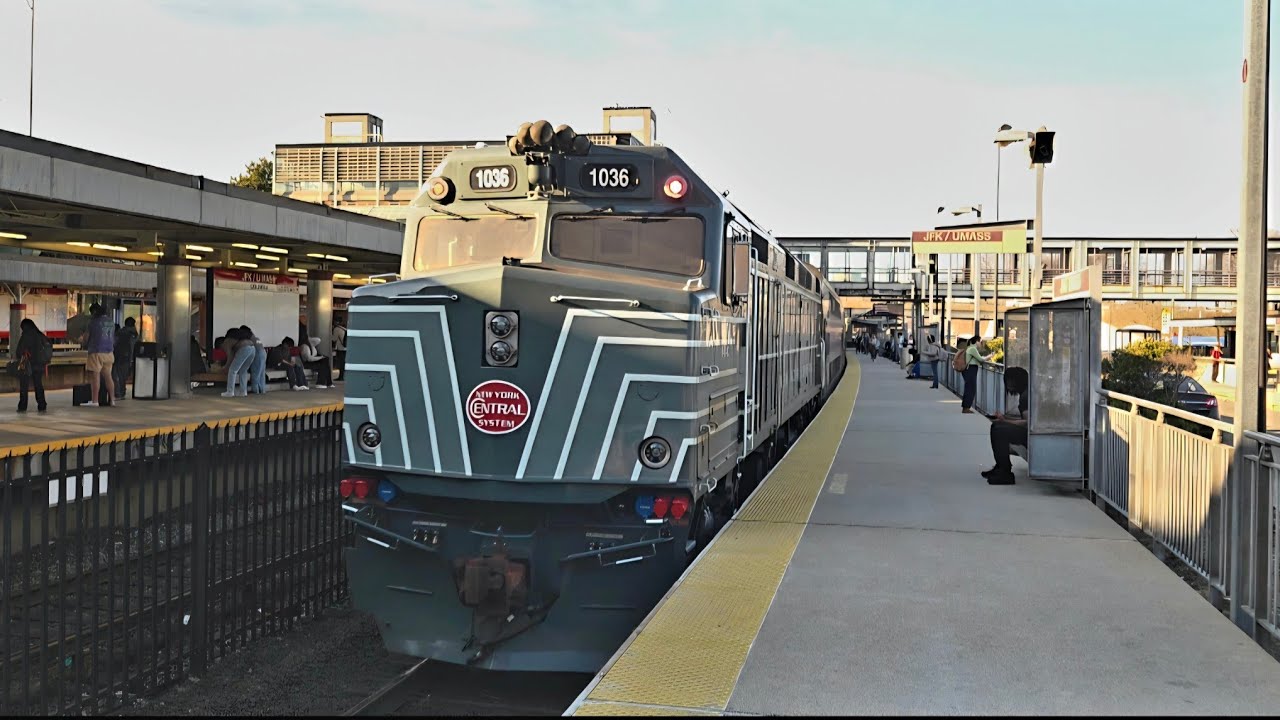 Trains at JFK/UMASS with New York Central F40