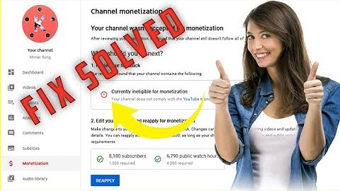 Currently Ineligible For Monetization Reject | Fix Monetization Problem Youtube