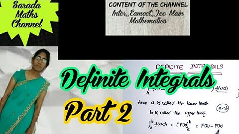 Definite Integration || Definite Integration Inter 2 nd Year || Maths 2B Integration