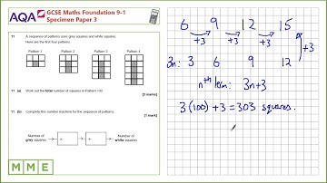 GCSE Maths AQA Foundation Specimen Paper 3 - Q11 Continue a sequence