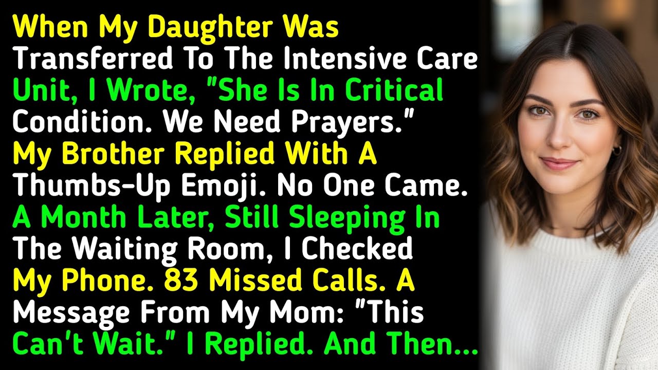 When My Daughter Was Transferred To The Intensive Care Unit, I Wrote, 