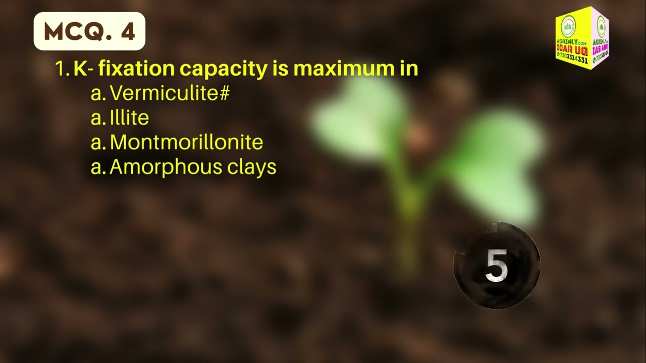 Series 2 MCQs for Soil Science for NTA ICAR JRF SRF NET Exam 2023