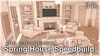 Bloxburg - Spring House Speedbuild (no gamepasses) | interior   full tour