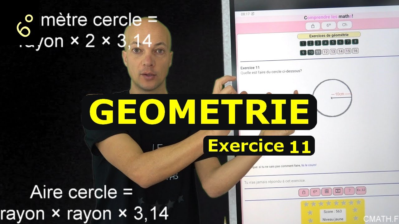 Exercice de calcul de l'aire d'un cercle - YouTube