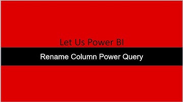 Rename Column Power Query Power BI Desktop