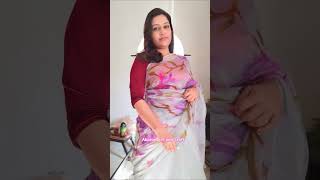 Hand-Painted Magnolia Flower Saree | Hand Painted Magnolia Flower Saree Design
