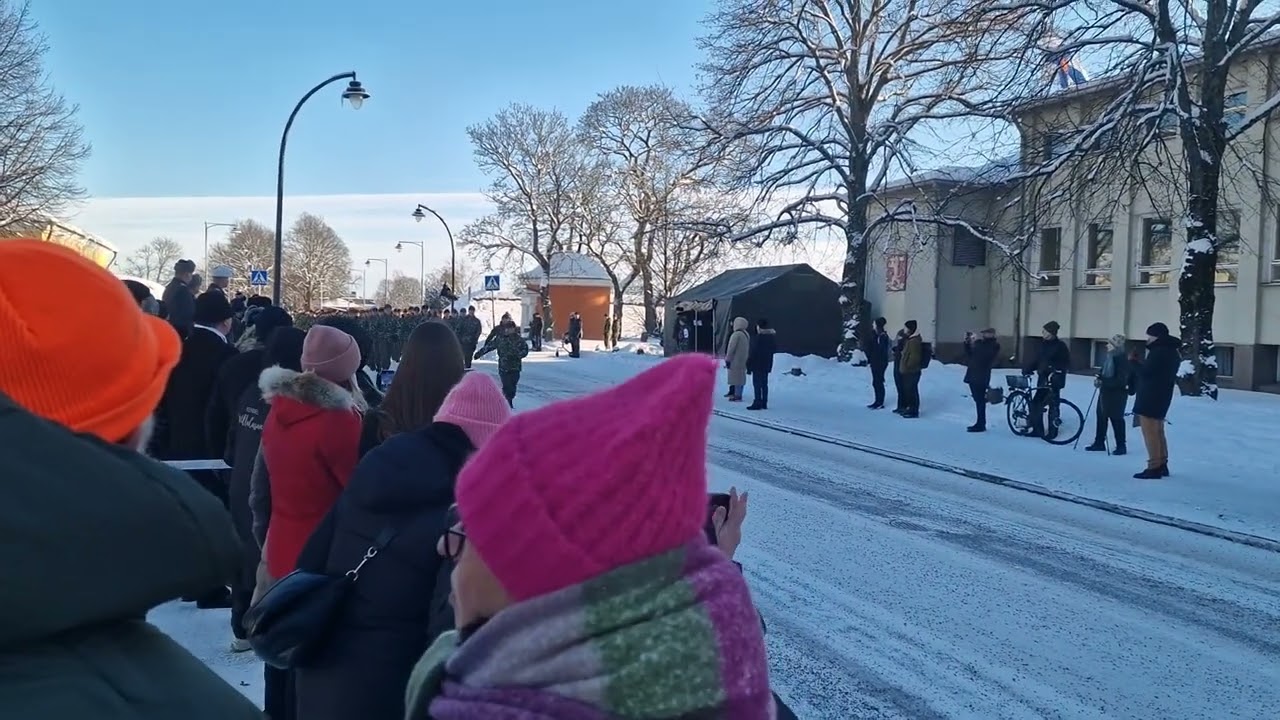 Reserviupseerikurssin 267 ohimarssi Haminassa 13.2.2026