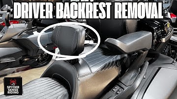 How to Remove the Driver Backrest on a Can-Am Spyder RT / RT Limited (Quick Tutorial)