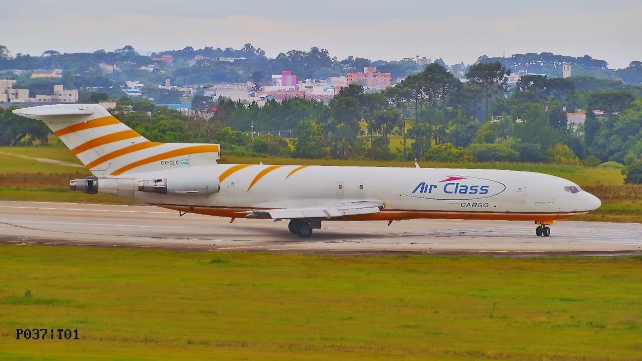 Decolagem do icônico trijato Boeing 727F Air Class Cargo 