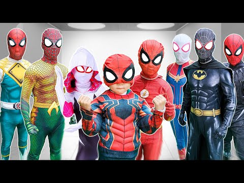 What If ALL COLOR SPIDER-MAN In 1 House? Rescue KID SPIDER MAN With SUPERHERO Power (Funny Action)