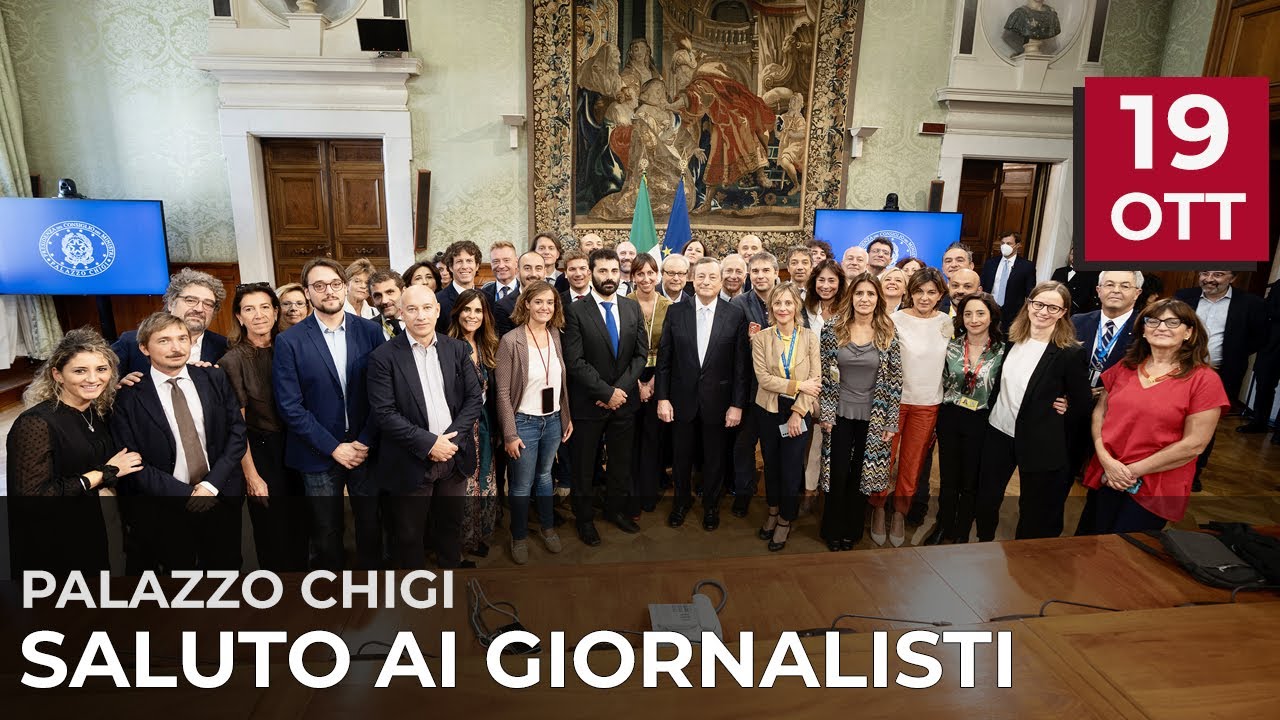Il saluto del Presidente Draghi ai giornalisti accreditati presso la Sala Stampa di Palazzo Chigi