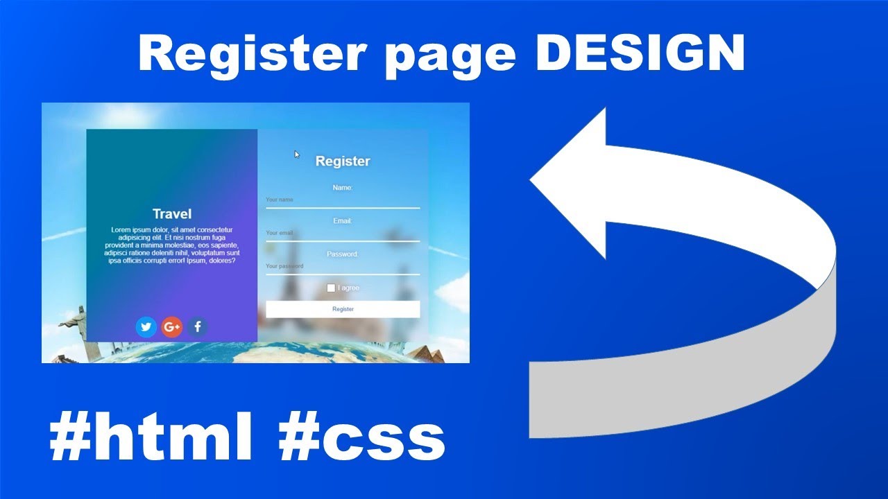 How to make register page, html, css, design - YouTube