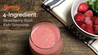 Healthy Strawberry Smoothie Recipe with Basil and Kefir screenshot 4