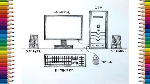 Very Easy Computer Parts Drawing | How to Draw Computer Parts easy steps
