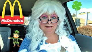 McDonald's Shamrock Oreo McFlurry Challenge St Patrick's Day Leprechan Granny McDonald