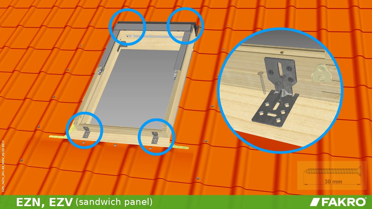 FAKRO roof windows - EZN, EZV (sandwich panel)